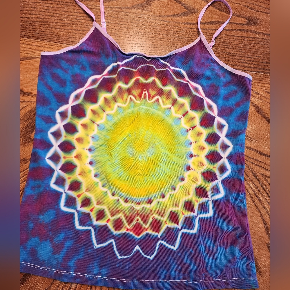 Custom tie dyed women's cami, size L
